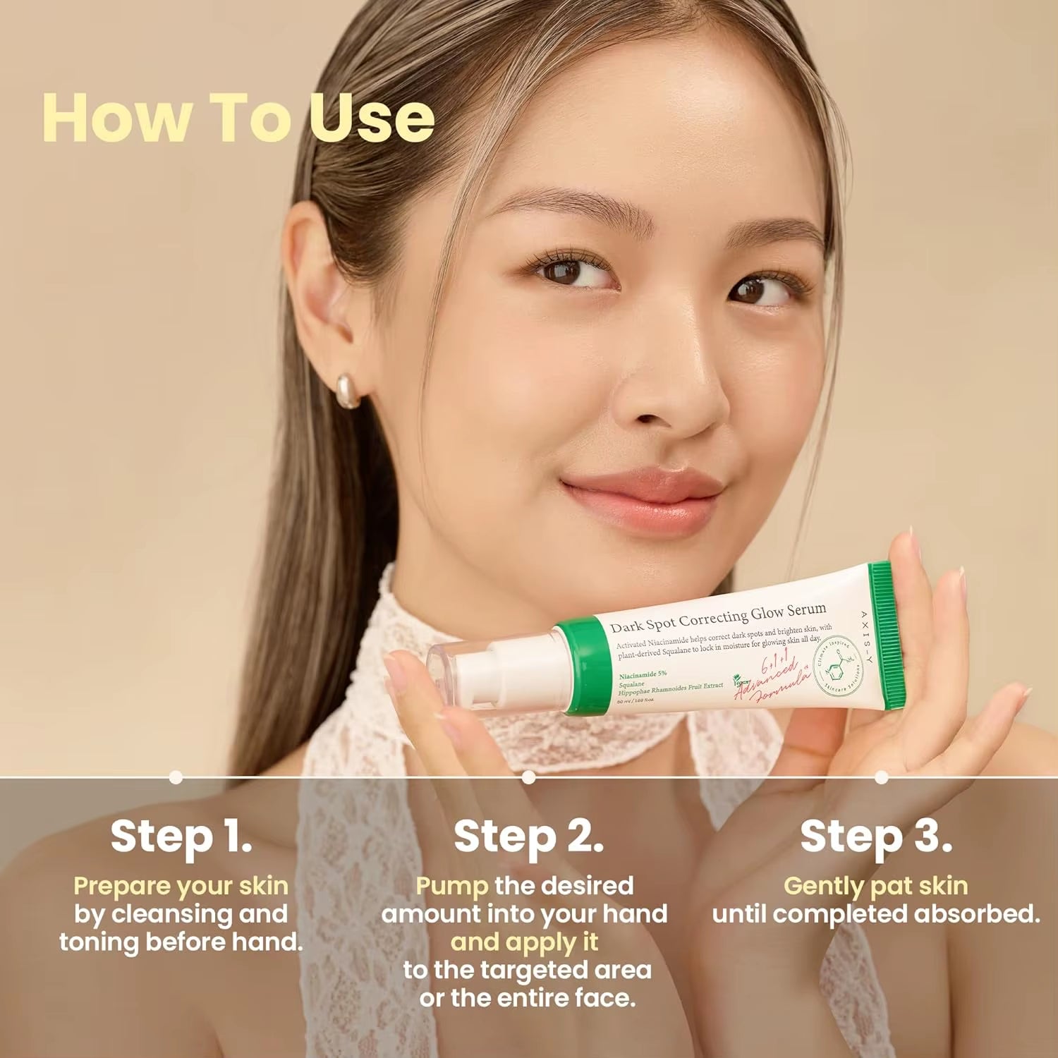 AXIS-Y Dark Spot Correcting Glow Serum 5% Niacinamide Face Dark Spot Remover - Korean Vegan Skincare
