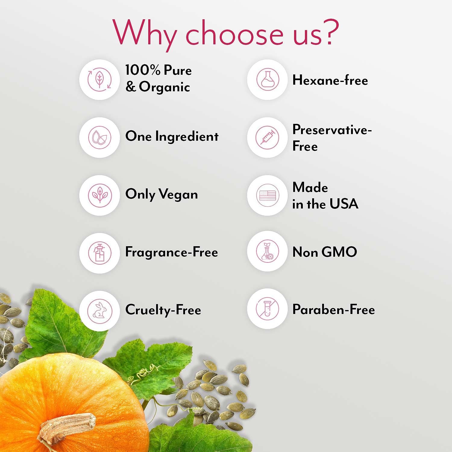 Pumpkin Seed Oil for Hair Growth 100% Pure Pumpkin Seeds Oil for Skin and Nails - Natural Pumpkin Seed Extract for Moisturizing Scalp, Dry and Rough Skin