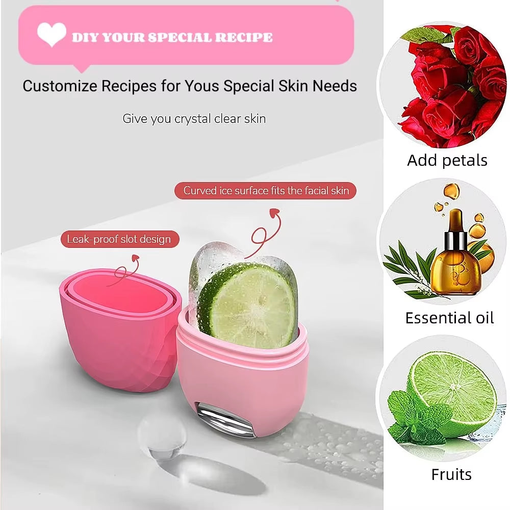 2 in 1 Ice Facial Roller Puffiness Relief Massage Skin Care Beauty Treatment Tool