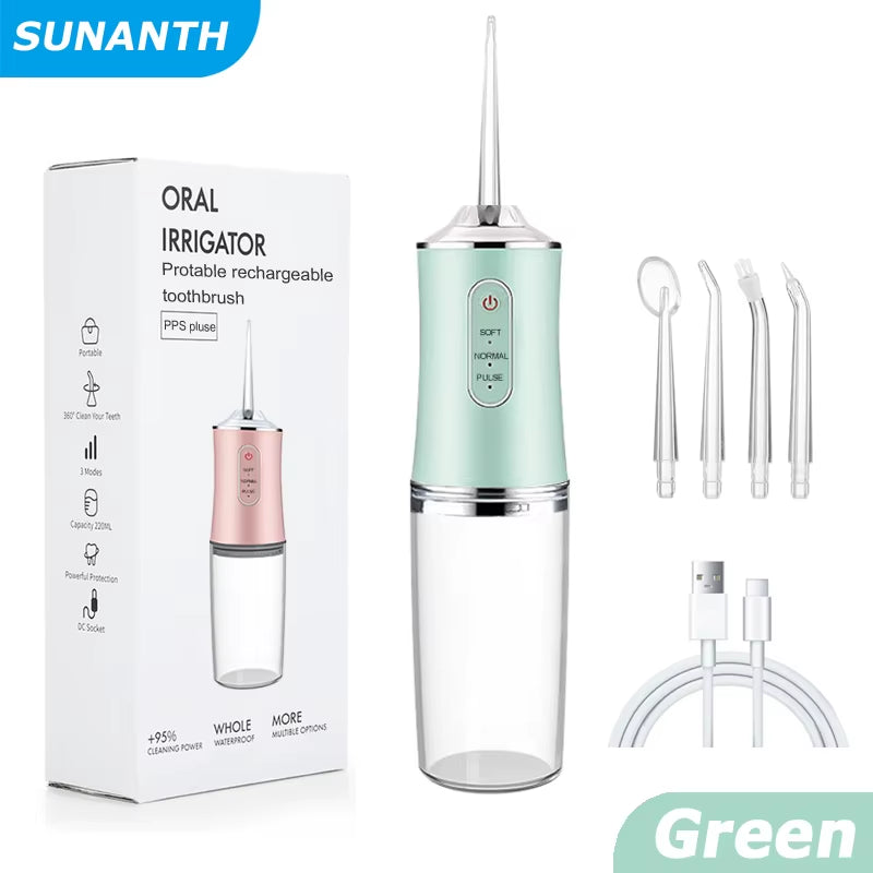 Water Dental Flosser for Teeth 3 Modes Dental Oral Irrigator Portable Rechargeable Waterproof Water Teeth Cleaner