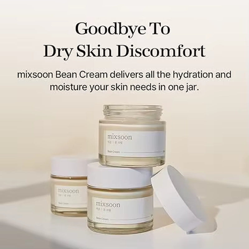 mixsoon Bean Cream - Intensive Moisture Face Cream For Smooth, Nourished Skin, Pore & Sebum Care - Korean Skincare For Glass Skin - Non-stick