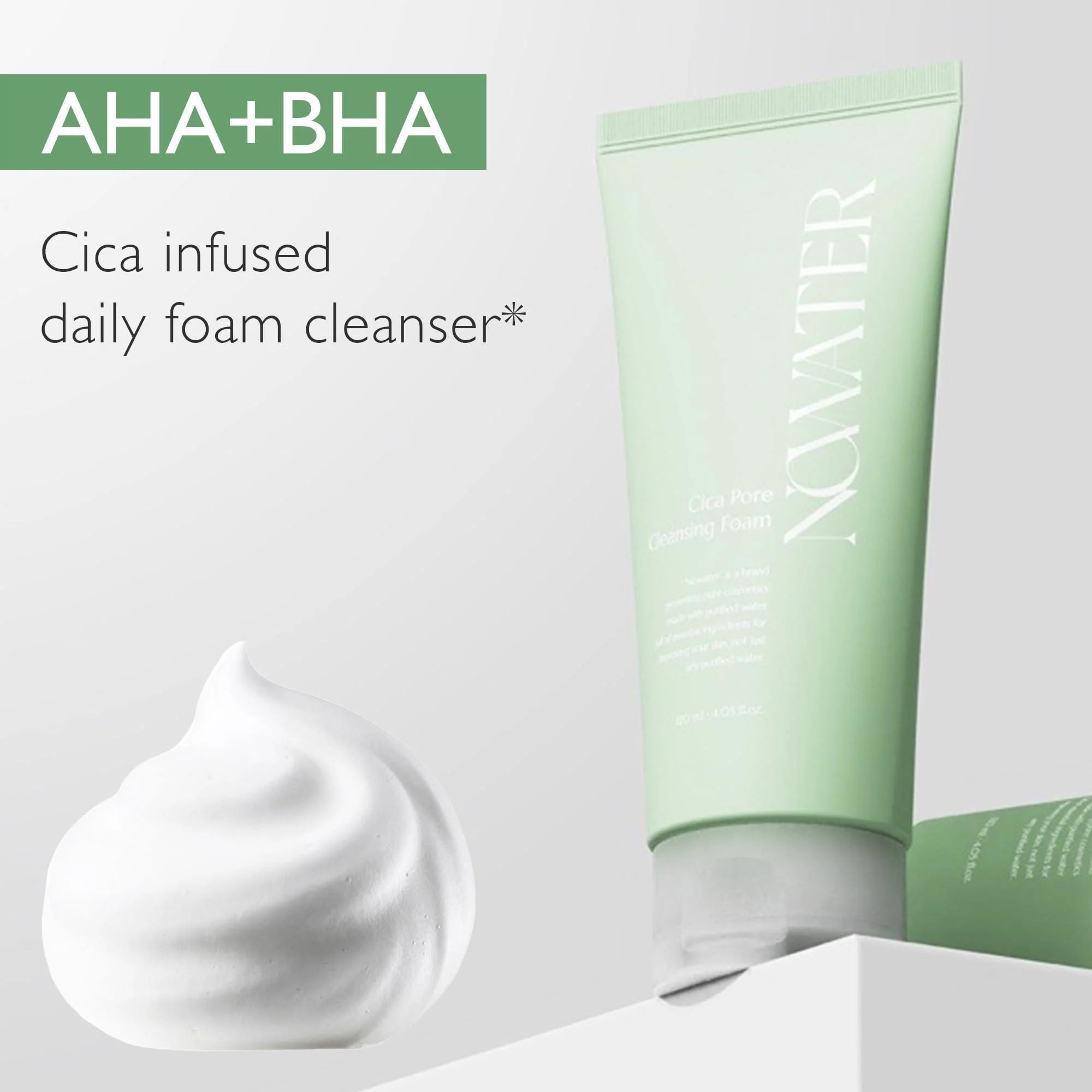 NOWATER Cica Pore Cleansing Foam Sebum Control Hyaluronic Acid Aloe