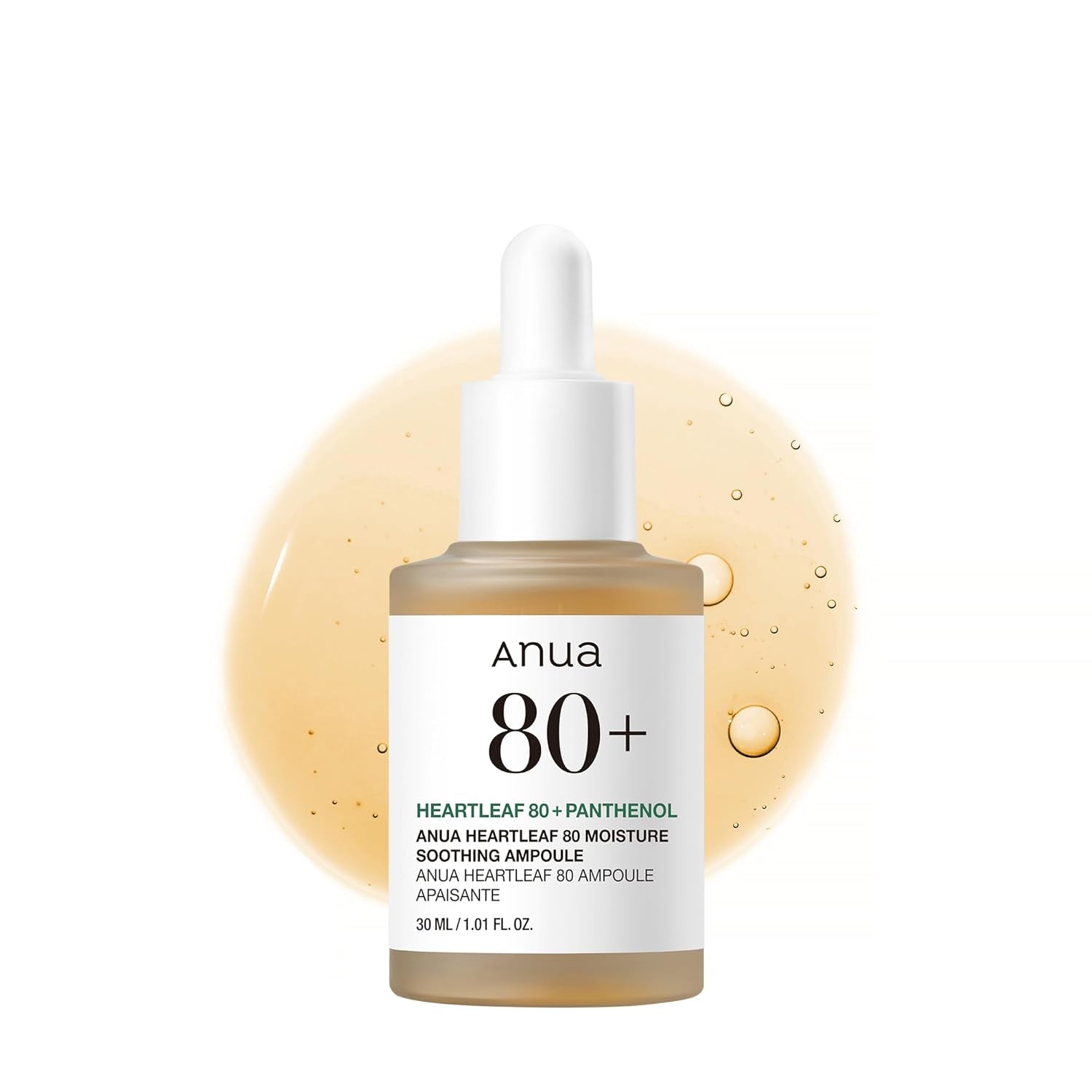 Heartleaf 80 Soothing Ampoule, Hydration Facial Serum for Glass Skin, Panthenol, Hyaluronic Acid, Non-Greasy, Gentle Formula, Lightweight Essence, Vegan, Korean Skin Care